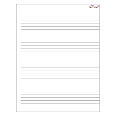 Trend Enterprises Music Staff Paper Wipe Off Chart, 17 x 22, 6/Bundle (T-27304)