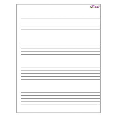 Trend Enterprises Music Staff Paper Wipe Off Chart, 17 x 22, 6/Bundle (T-27304)