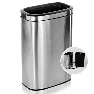 Alpine Industries Stainless Steel Trash Can with Liner, 10.5 Gallon (ALP470-40L)