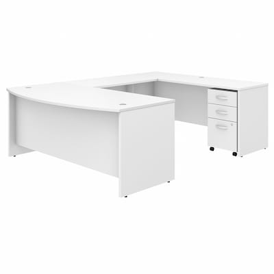 Bush Business Furniture Studio C 72W U Shaped Desk with Mobile File Cabinet, White (STC004WH)