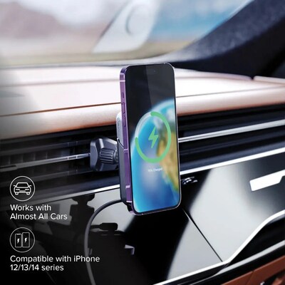 ALOGIC Matrix Magnetic Wireless Car Charger, 1.64 ft., Black (MSCCM)