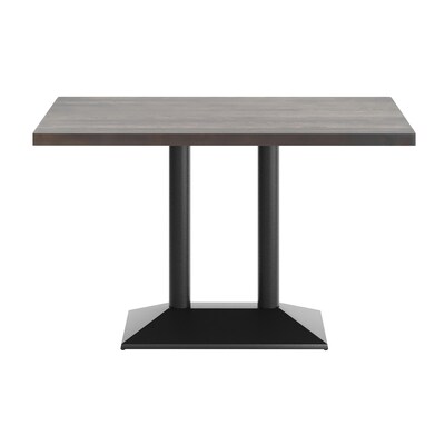 Flash Furniture Bennett Wooden Commercial Indoor Table, 48" x 30", Dark Brown Top/Black Base (GSF3048DBTB002B)