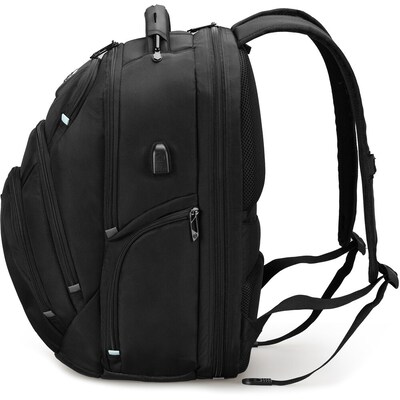 SwissDigital Pixel Pro Business Travel Laptop Backpack, Large, Black (SD1644FB-01)