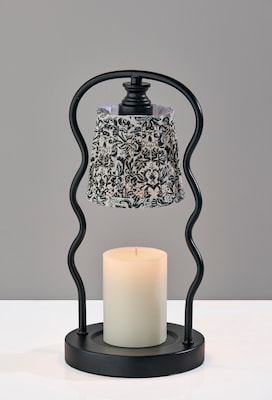 Simplee Adesso Twirl Candlewarmer 13.5" Halogen Table Lamp, Black/White (SL1195-01)
