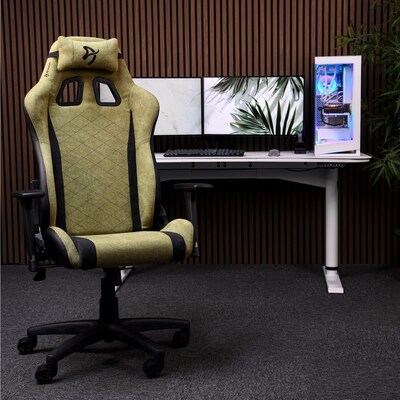 Arozzi Avanti Soft Fabric Ergonomic Racing Gaming Chair, Moss Green (AVANTI-SFB-MGN)
