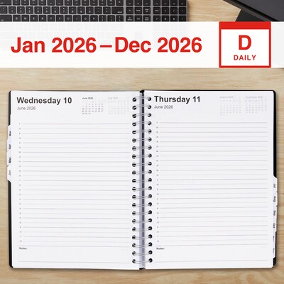 2026 Staples 8 x 11 Daily Appointment Book, Black (ST21487-26)
