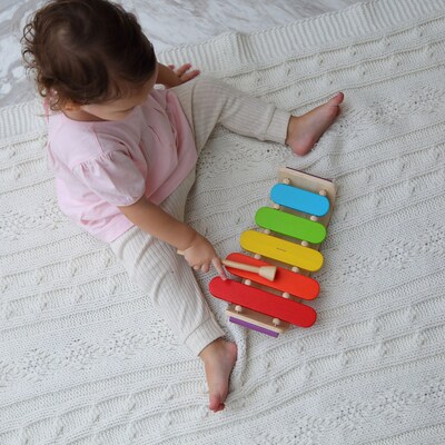 PlanToys Wooden Oval Xylophone Musical Toy (PTS6405)