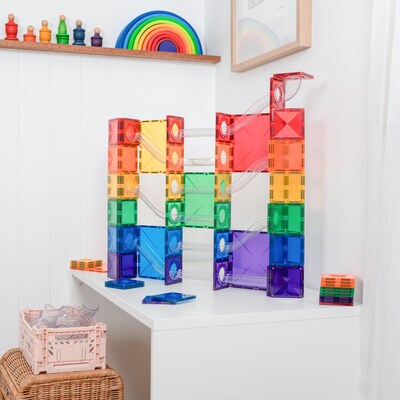 Connetix Magnetic Tiles Super Ball Run Pack, 134 Pieces (CNTR00134BR)