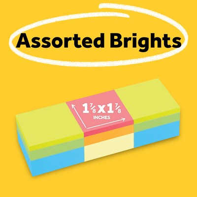 Post-it Notes, Assorted Collection, 1 7/8" x 1 7/8", 400 Sheet/Pad, 3 Pads/Pack (20513PK)