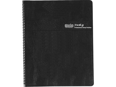 2025 House of Doolittle 8.5 x 11 Daily 8-Person Group Practice Planner, Faux Leather Cover, Black
