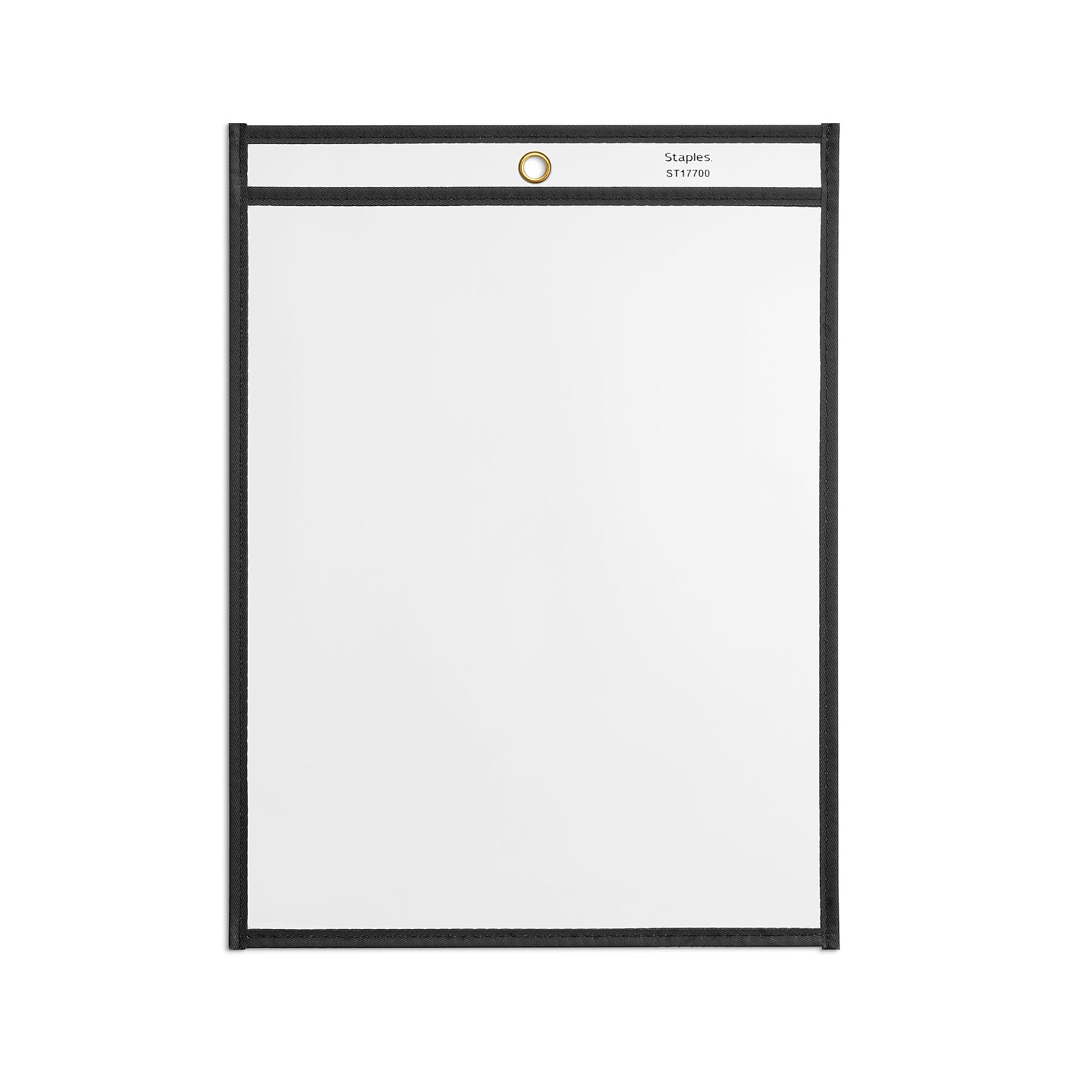 Staples Heavy Weight Stitched Job Ticket Holder, 8.5" x 11", Clear, 25