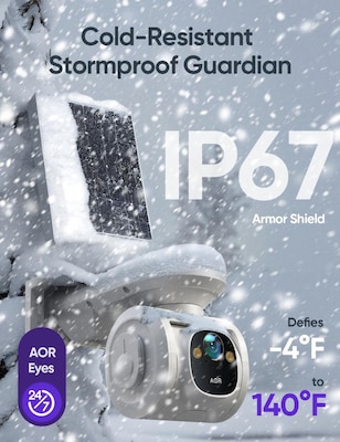 CiNMOORE 4G AOR Outdoor Solar Wireless Security Camera, White (PT2U1YRDATA)