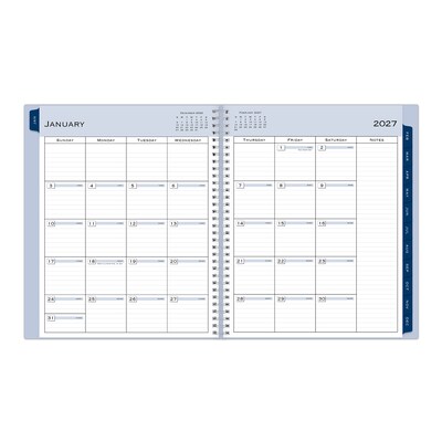2027 Blue Sky Passages 8.5" x 11" Calendar Year Weekly & Monthly Planner, Plastic Cover, Solid Navy (148658-27)