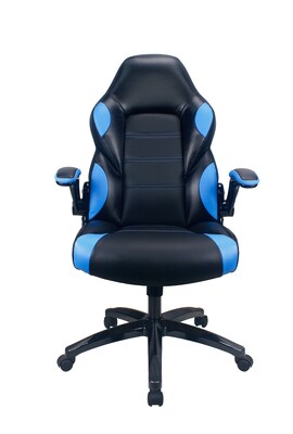 Raynor Group Playr Polyurethane Gaming Chair, Black/Blue (G-GAMEBSC-BLU)