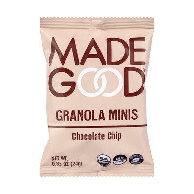 Madegood Chocolate Chip Granola Minis, 0.85 oz., 5/Pack, 6 Packs/Carton (307-00404)