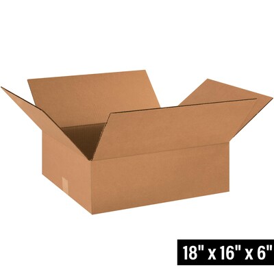 18 x 16 x 6 Shipping Boxes, 32 ECT, 25/Bundle (18166)