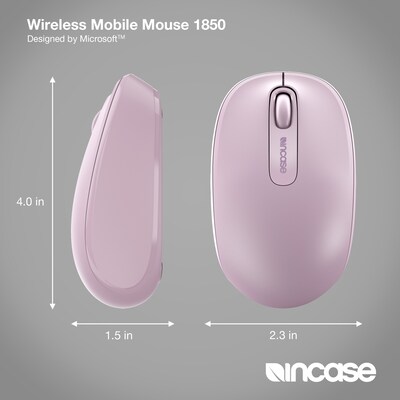 Incase Designed by Microsoft Wireless Mobile 1850 Ambidextrous Optical USB Mouse, Light Orchid (U7Z-00021)