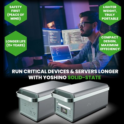 Yoshino B4000 SST 11-Port Solid-State Power Station 2611Wh, 4000W Output/6000W Peak Emergency UPS Backup Battery, Pure Sine Wave