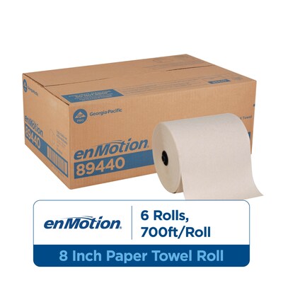 enmotion Recycled Hardwound Paper Towels, 1-ply, 700 ft./Roll, 6 Rolls/Carton (89440)