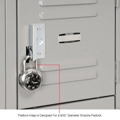 Global Industrial Capital 6-Tier 18-Door Box Locker, 36"W x 18"D x 78"H, Gray (269697GY)