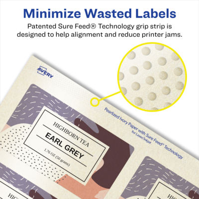 Avery Laser/Inkjet Rectangle Multipurpose Labels, 2" x 4", Ivory, 100 Labels/Pack (94207)