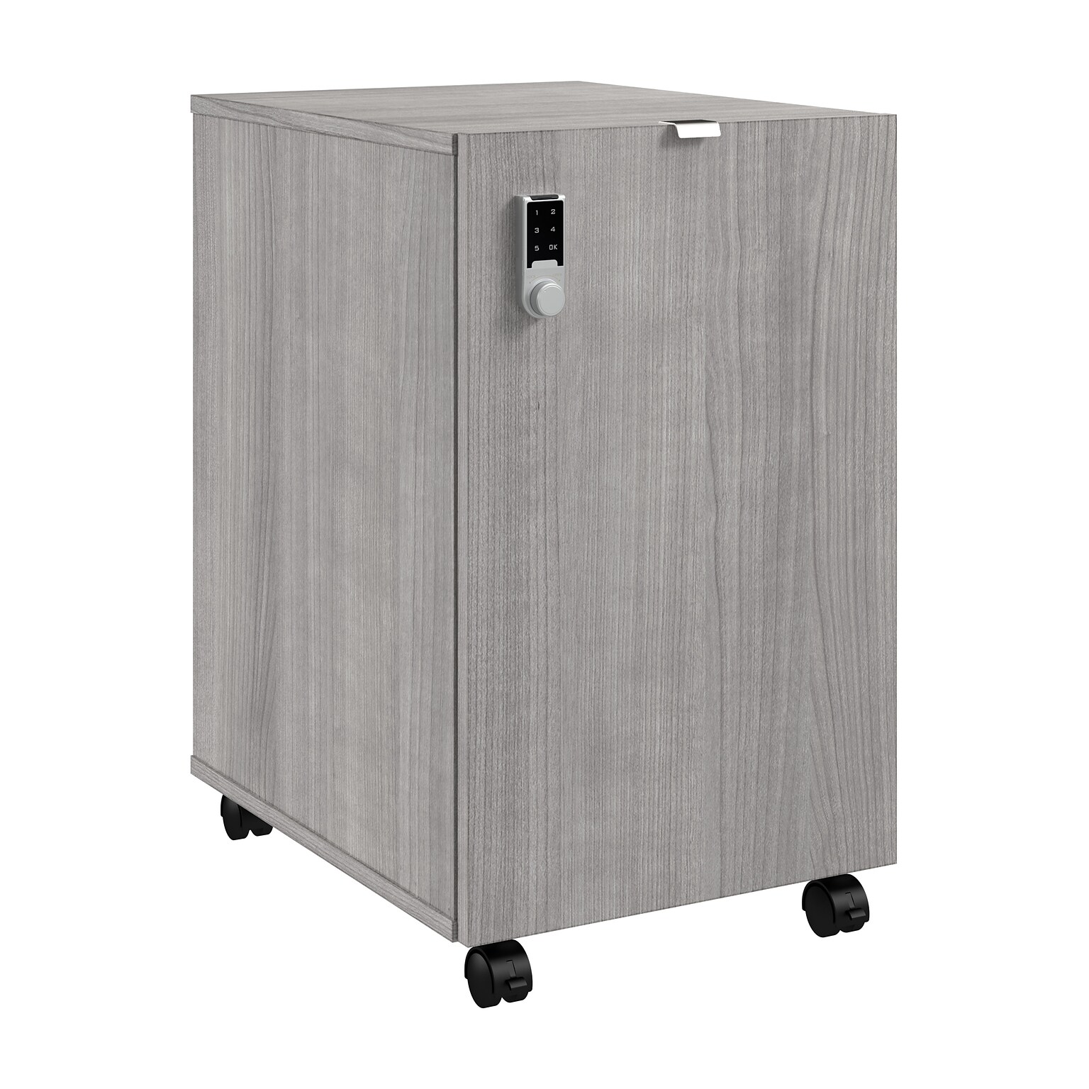 Bush Business Furniture Assure Mobile File Cabinet, Letter/Legal Size, Lockable, 26H x 16W x 20D, Platinum Gray (AUS216PGSU)