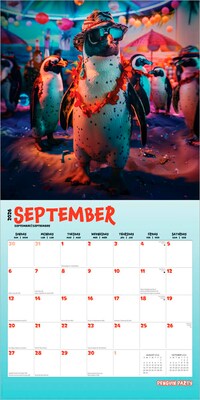 2026 BrownTrout Penguin Party 12" x 12" Monthly Wall Calendar (9798330707256)