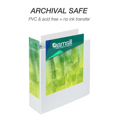 Samsill Earth's Choice Plant-Based Durable  4" View Binder,  3-Ring , Made in USA, White (18997)
