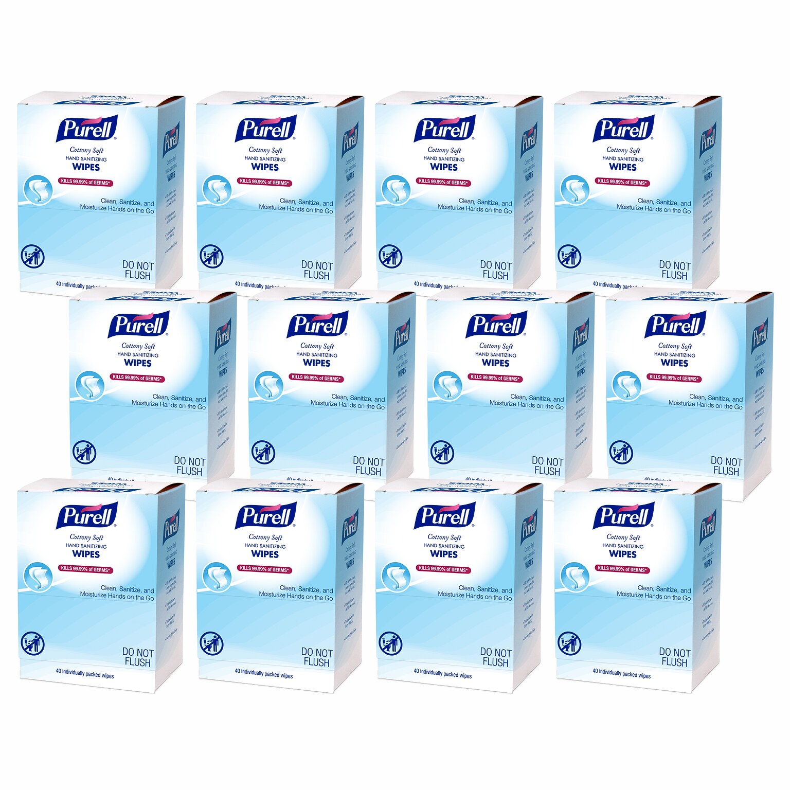 PURELL Cottony Soft 62% Alcohol Hand Sanitizing Wipes, 480 Wipes/Carton (9025-12)
