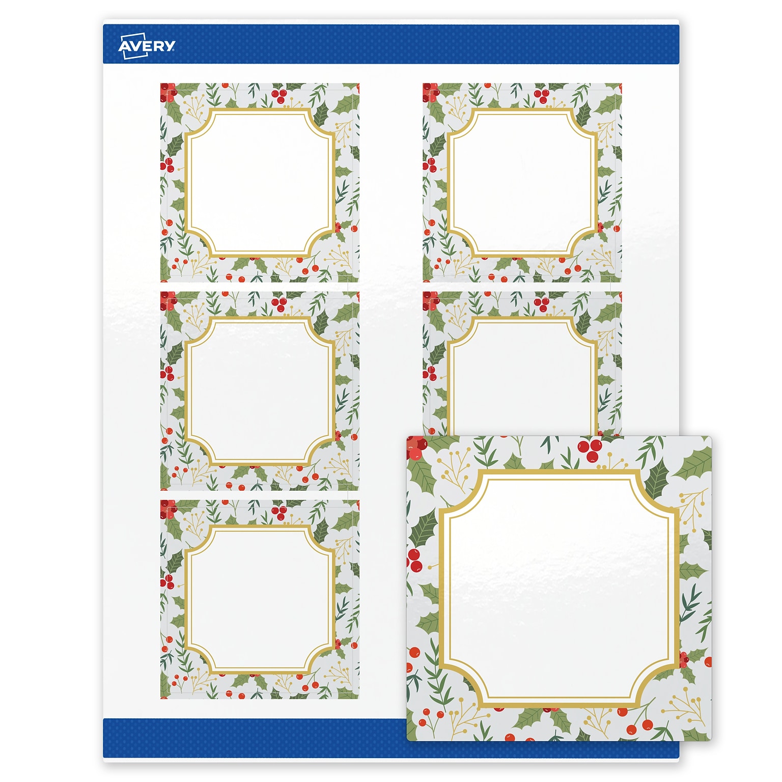 Avery Square Multipurpose Labels, 3 x 3, White, 60/Pack (19479370455)