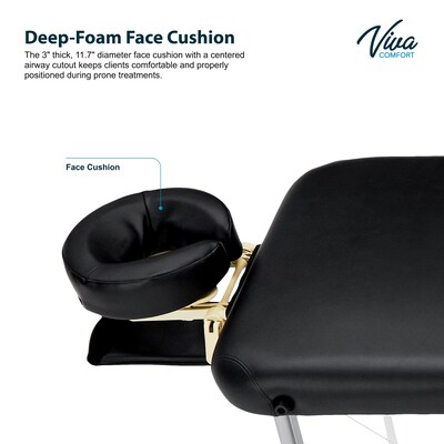 Viva Comfort Align Portable Nylon Treatment Massage Exam Table, 450lbs. Capacity, Black (925-01-BLK-MK)