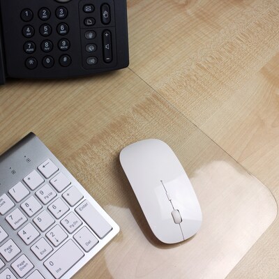 Floortex Desktex® Vinyl Rectangular Desk Pad, 19" x 24", Crystal Clear (NCDMFLVS0022)