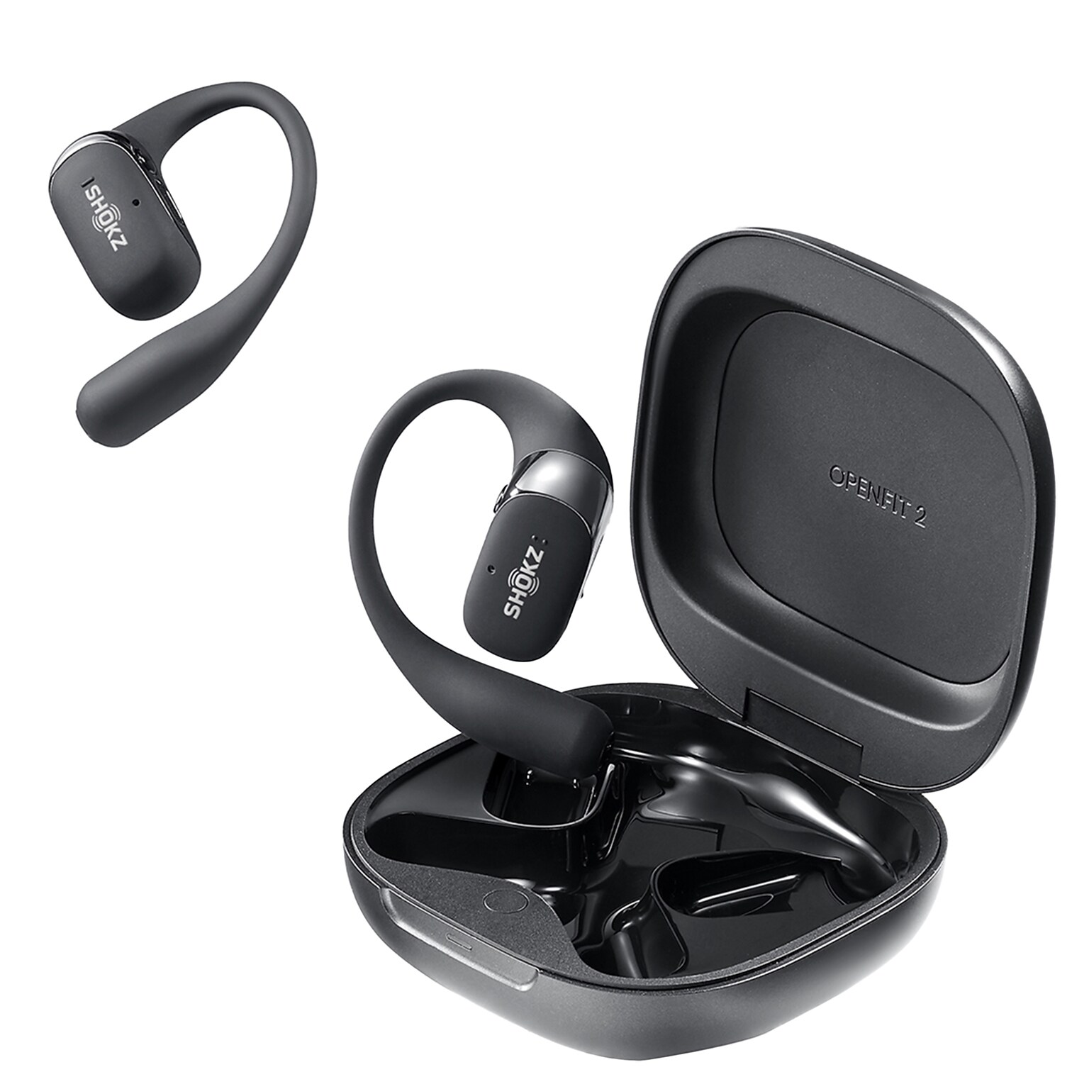 Shokz OpenFit™ 2 Wireless Active Noise Canceling Open-Ear Earbuds & Charging Case, Bluetooth, Black (T920-ST-BK-US)