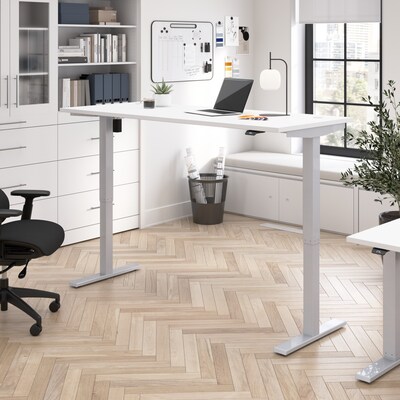 Bush Business Furniture Move 40 Series 72W Electric Height Adjustable Standing Desk, White/Cool Gra