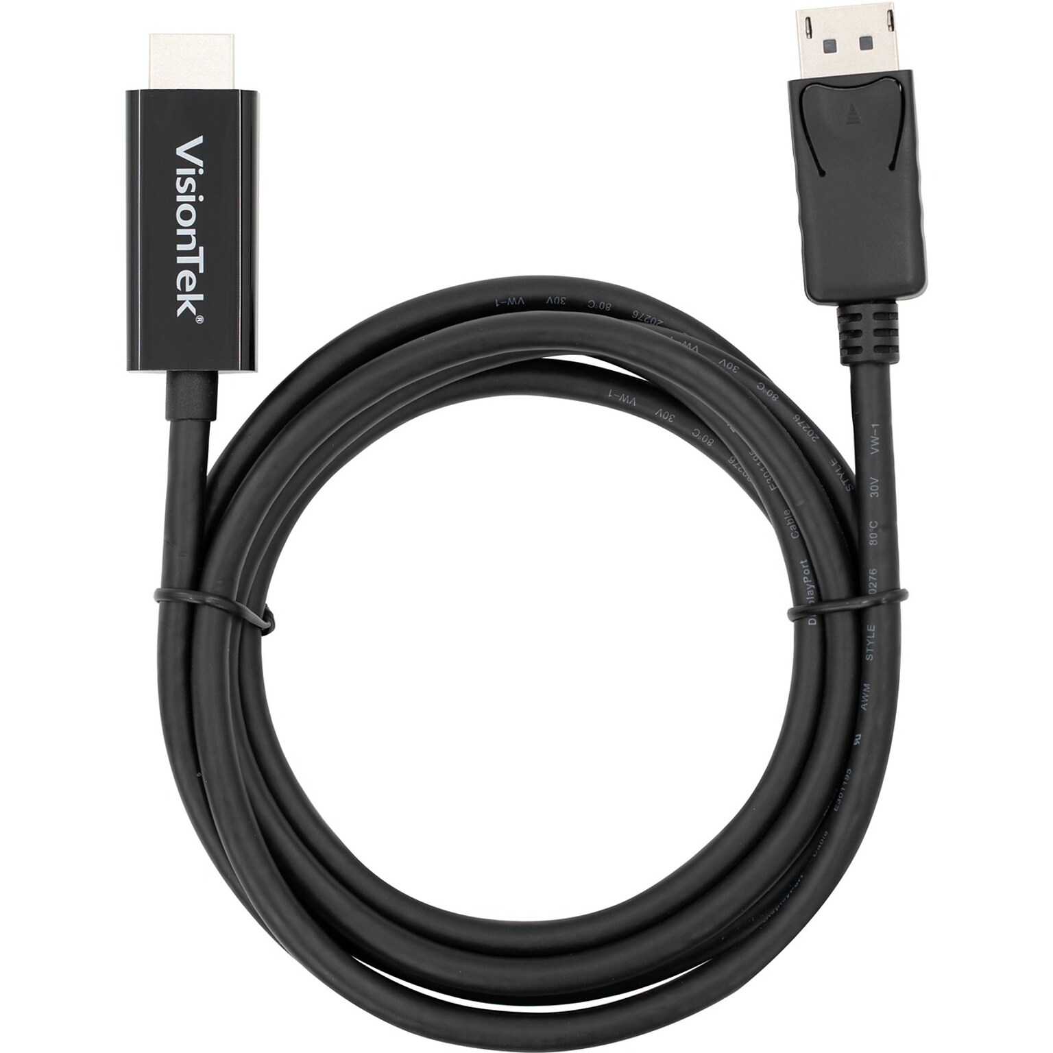 VisionTek 6.6ft DisplayPort to HDMI Audio/Video Cable, Male to Male, Black (901214)