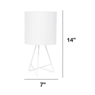 Creekwood Home Glamora 14" LED Table Lamp, White (CWT-2029-WO-LB)