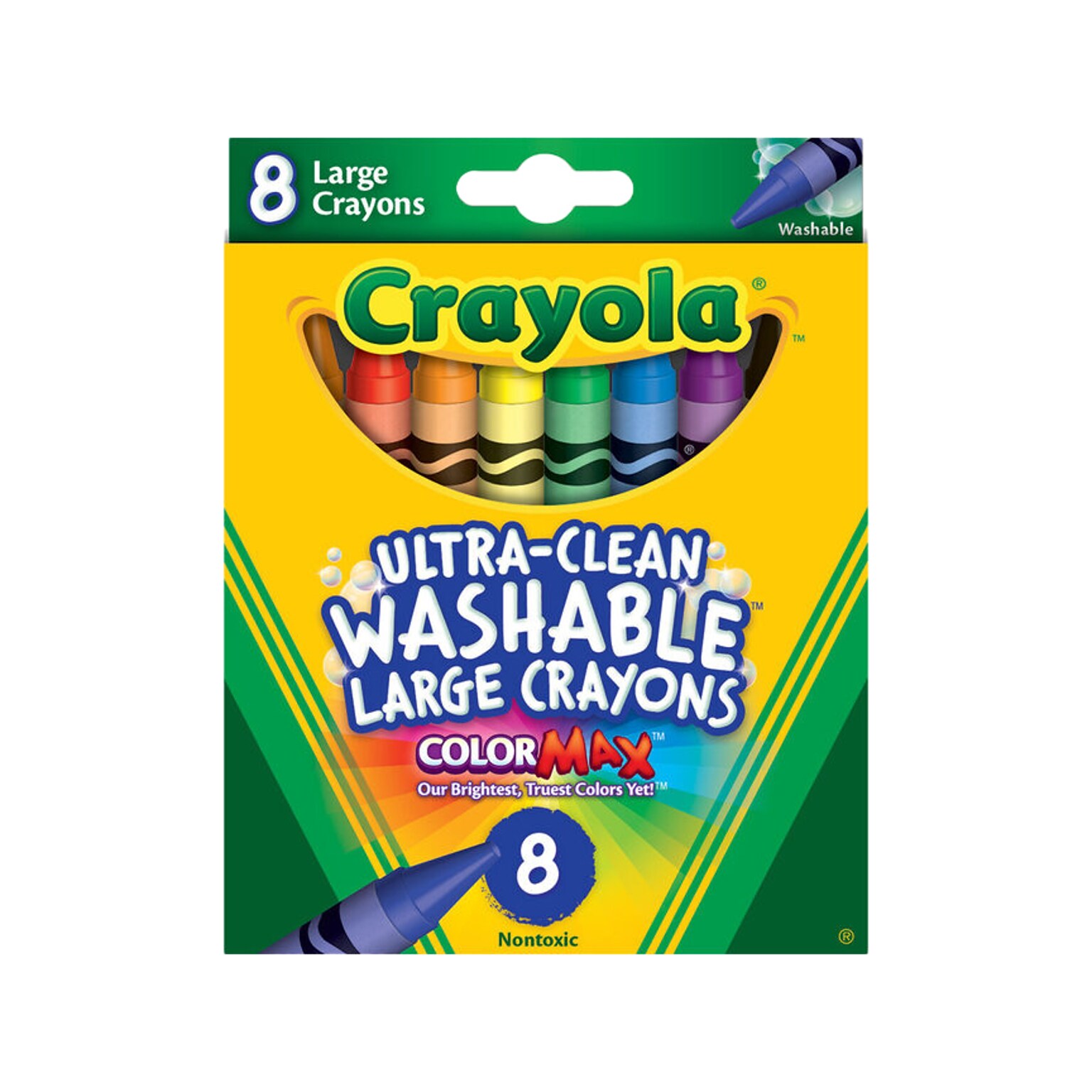 Crayola Ultraclean Washable Crayons, 8/Box, 24 Boxes/Carton (52-3280CT)
