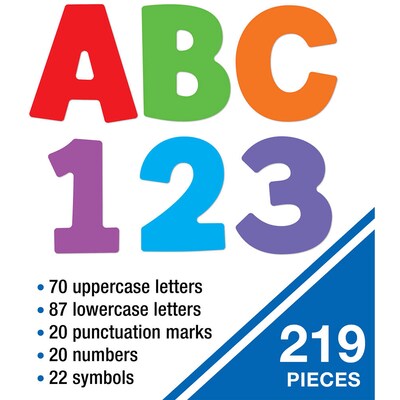 Carson Dellosa 4" Color Splash Combo Pack EZ Letters and Numbers, Multicolored, 219/Pack, 3 Packs/Bundle (CD-130098-3)