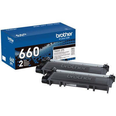 Brother TN660 Black Toner Cartridge, High Yield, 2/Pack (TN6602PK)
