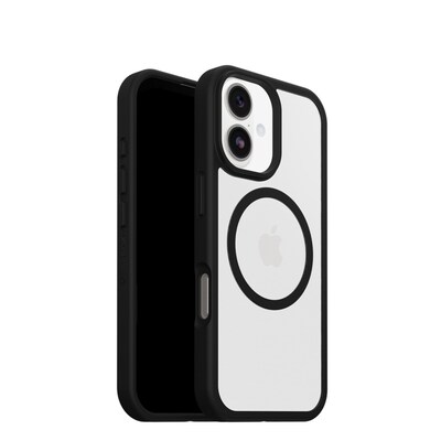 OtterBox React MagSafe Phone Case for iPhone 17, Shock Absorbing, Black/Clear (77-98591)