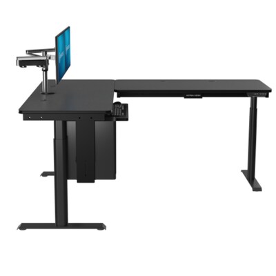 VersaDesk PowerLift 60"W Electric L-Shaped Adjustable Standing Desk, Black (PLLSD6060-BB-APP)