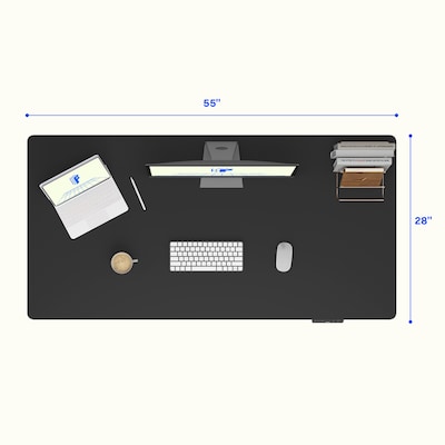 FlexiSpot E7COMMERCIAL 55''W Electric Adjustable Particle Board Standing Desk, Black/White (E7WCOM5528-B)