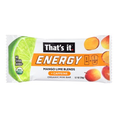 That's It Gluten Free Organic Mango Lime Blends Energy Bar, 0.7 oz., 36/Pack (220-02520)