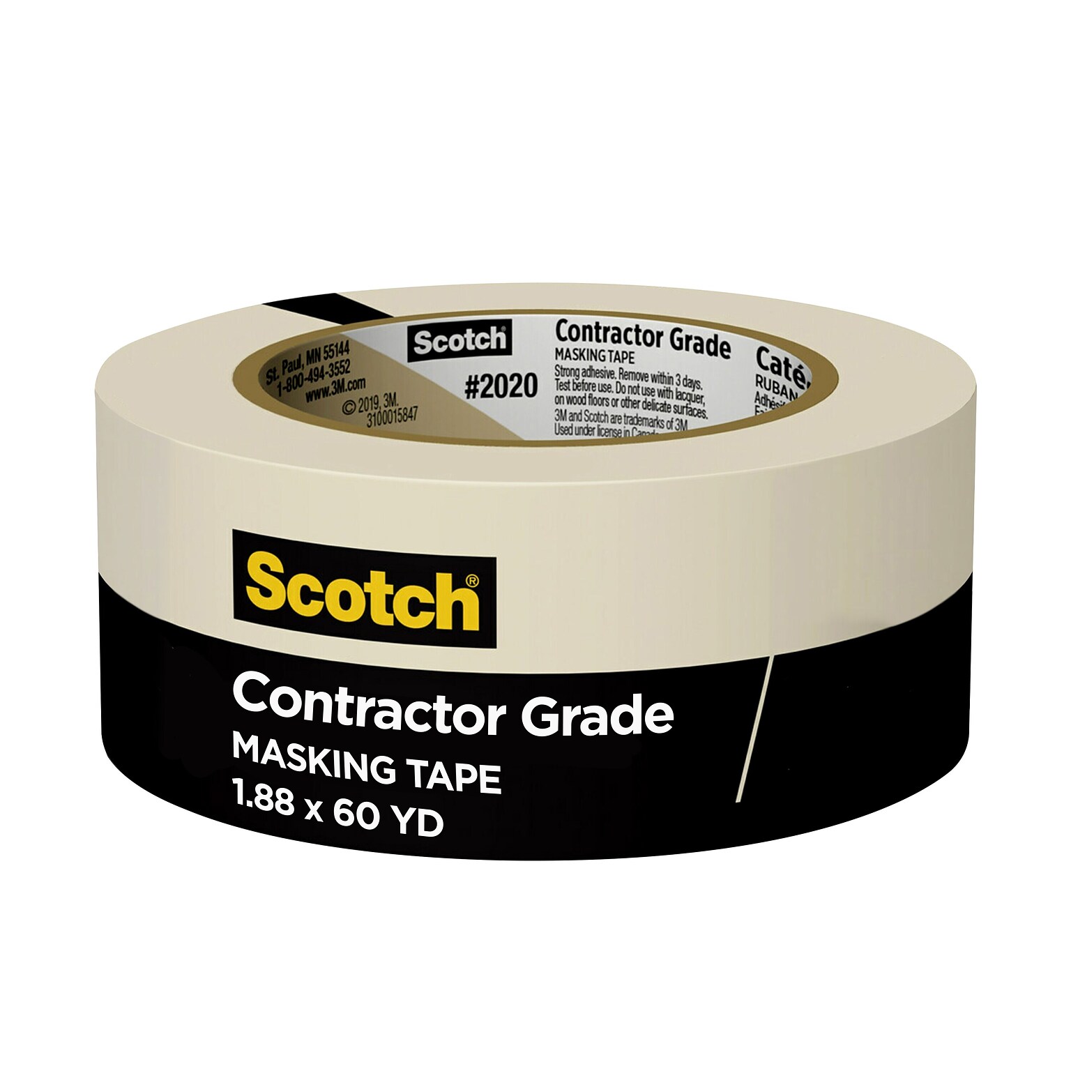 Scotch Masking Tape, 1.88 x 60 yds., Beige, (2020-2A-BK)