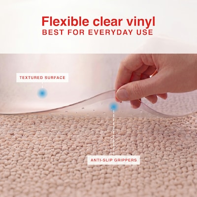 Quill Brand® PlushMat Carpet Chair Mat, 36" x 48'', Crystal Clear (20238-CC)