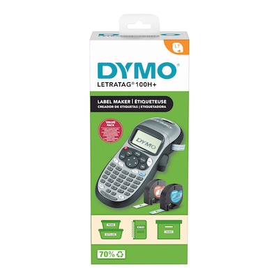 Dymo LetraTag Plus LT-100H Portable Thermal Label Maker, Silver (21455)
