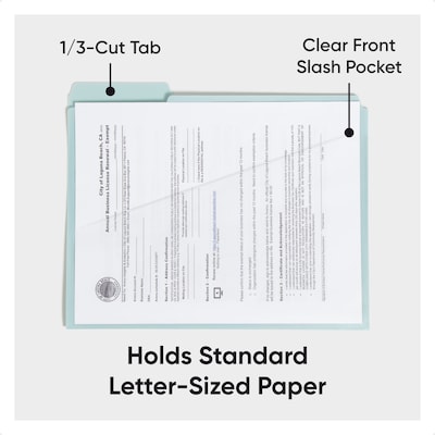 Smead File Folder, 1/3-Cut Tab, Letter Size, Assorted Colors, 30/Box(10544)