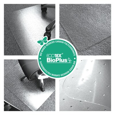 Floortex Ecotex BioPlus Carpet Chair Mat, 29" x 47", Clear Bio Based Polycarbonate (NCCMFLBG0001)