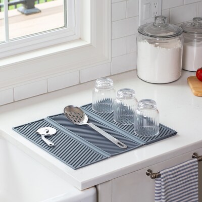 Better Houseware Silicone Dish Racks, Gray (BTH3419)