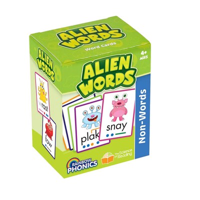 Junior Learning Rainbow Phonics Alien Word Cards, Non-Words, 148/Pack (JRLRP109)